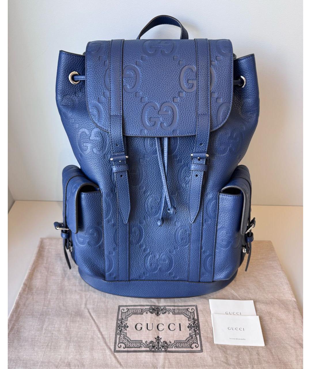 GUCCI Синий кожаный рюкзак, фото 2