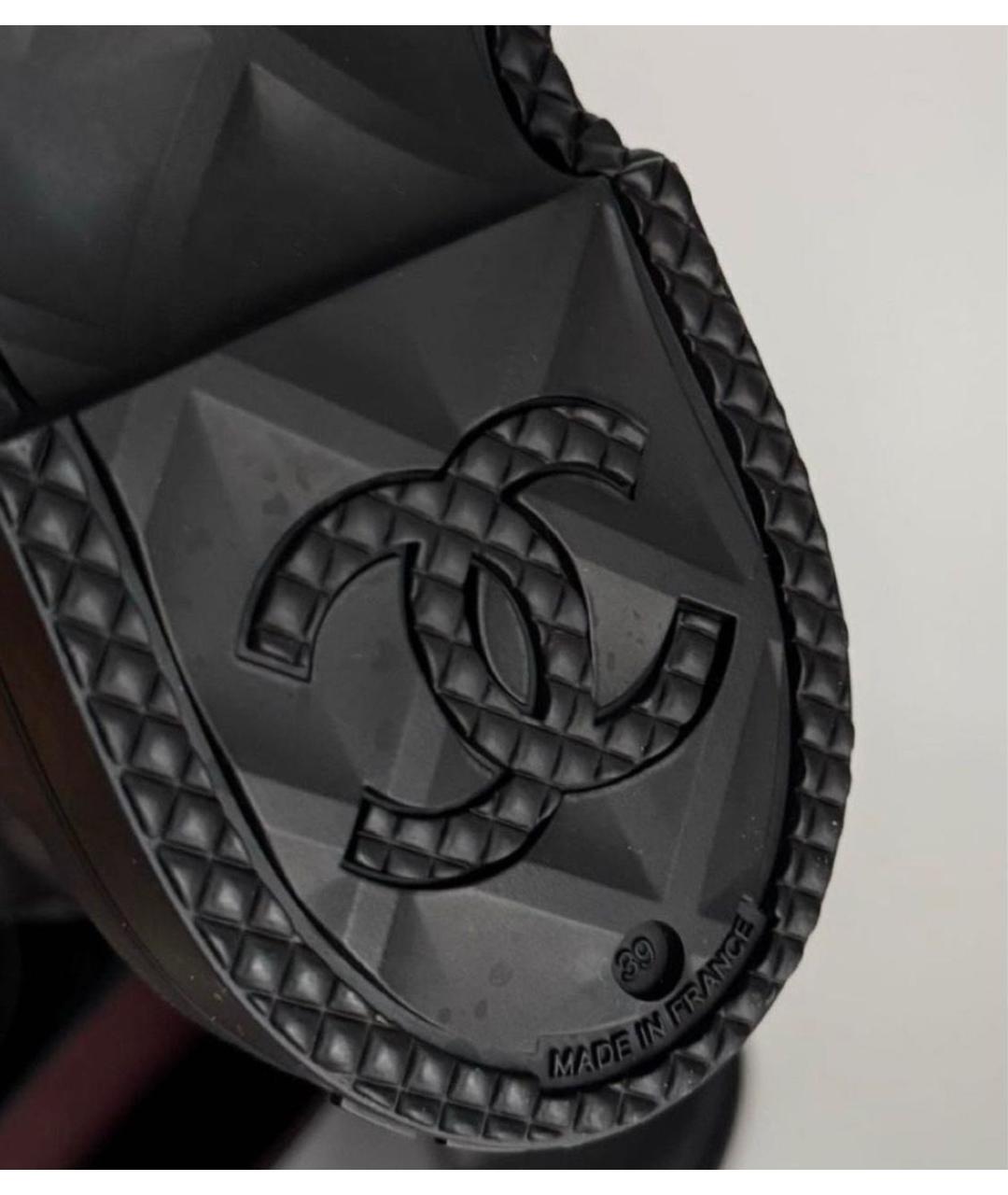 CHANEL Черные резиновые сапоги, фото 5