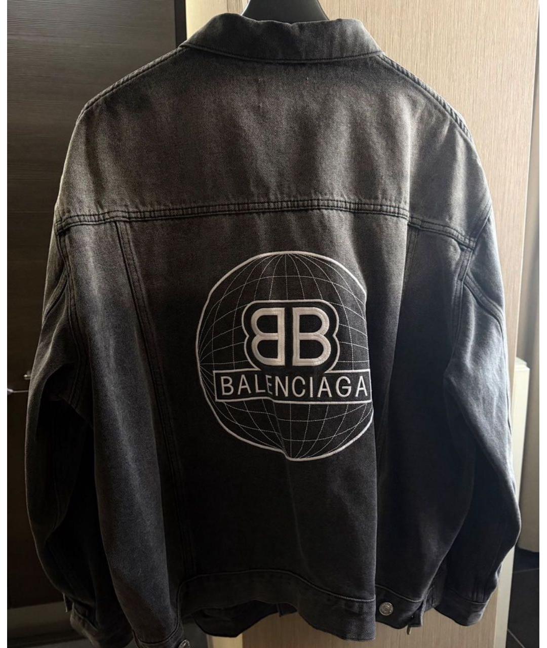 BALENCIAGA Антрацитовая деним куртка, фото 2