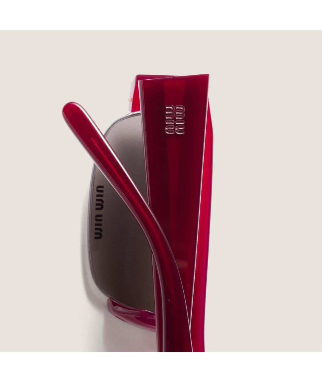 MIU MIU Бордовые пластиковые солнцезащитные очки, фото 4