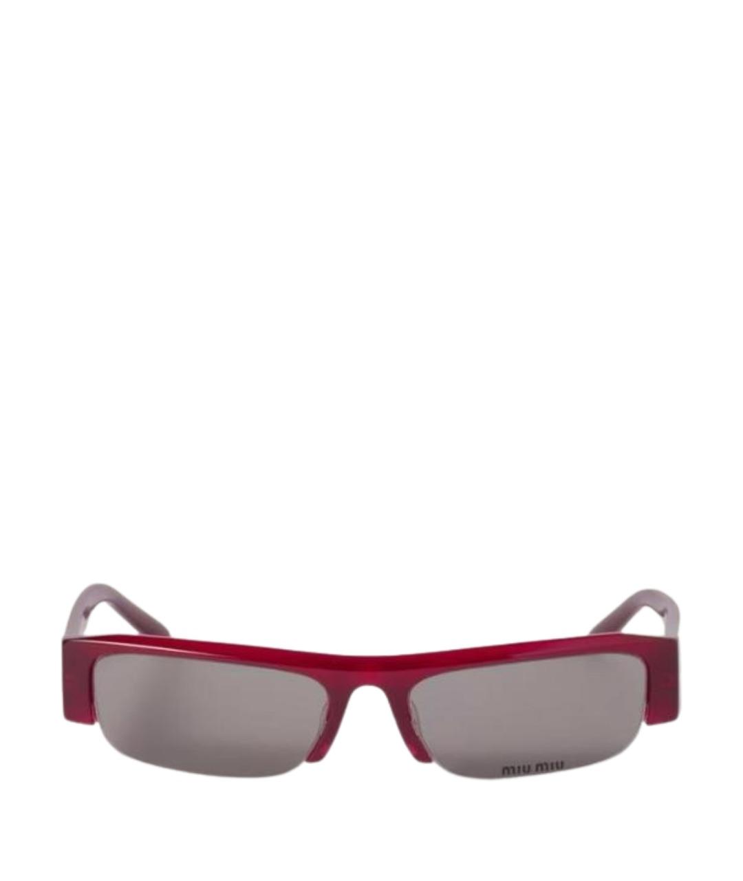 MIU MIU Бордовые пластиковые солнцезащитные очки, фото 1