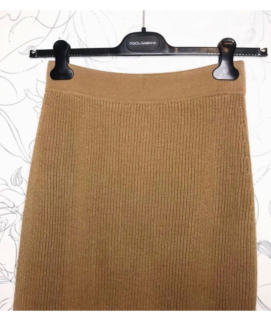 MAX MARA Коричневая шерстяная юбка миди, фото 6