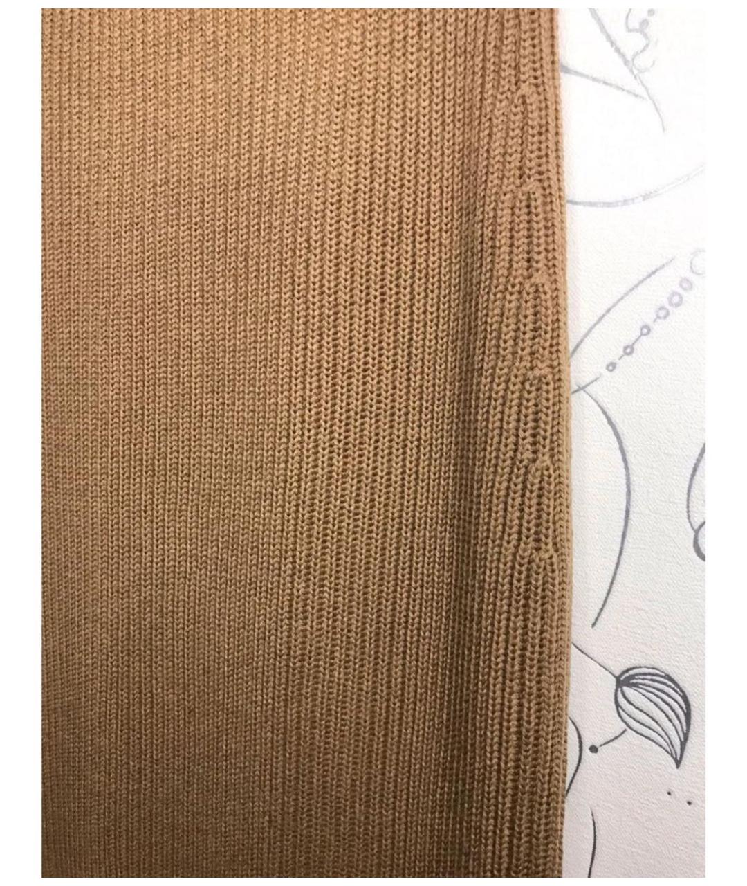 MAX MARA Коричневая шерстяная юбка миди, фото 5