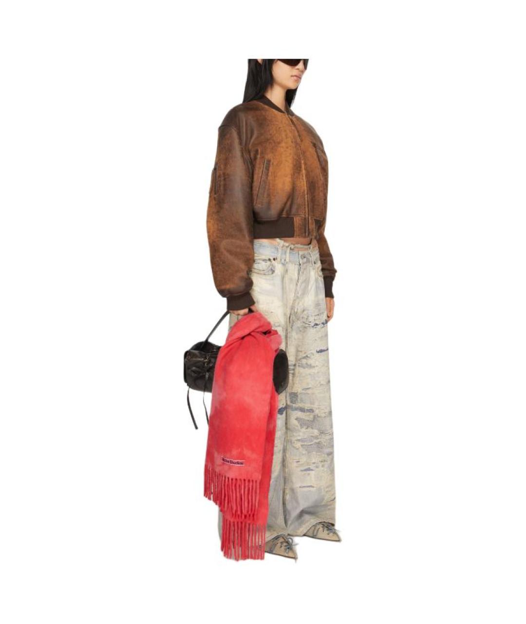 ACNE STUDIOS Красный шарф, фото 4