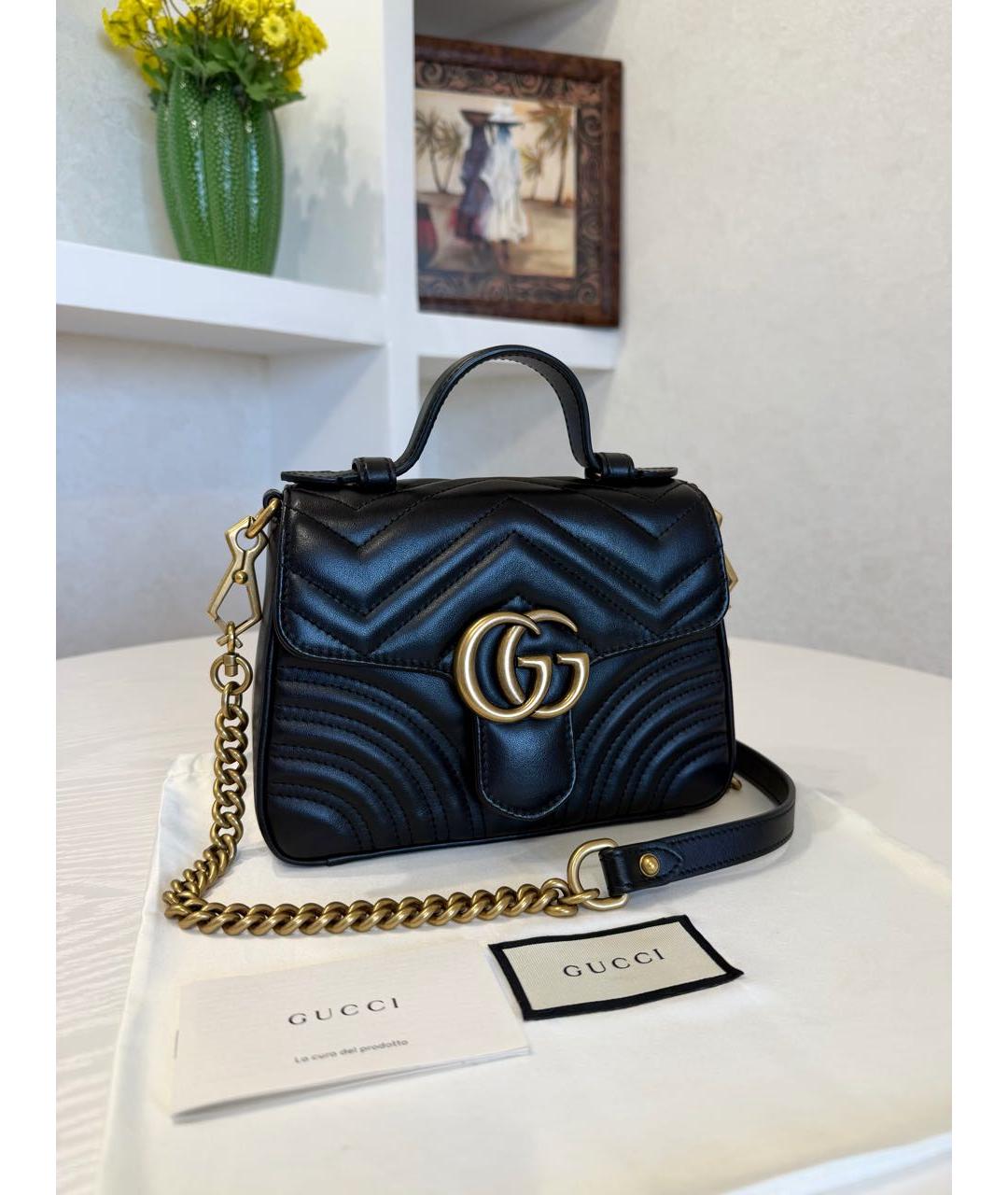 GUCCI Черная кожаная сумка через плечо, фото 3