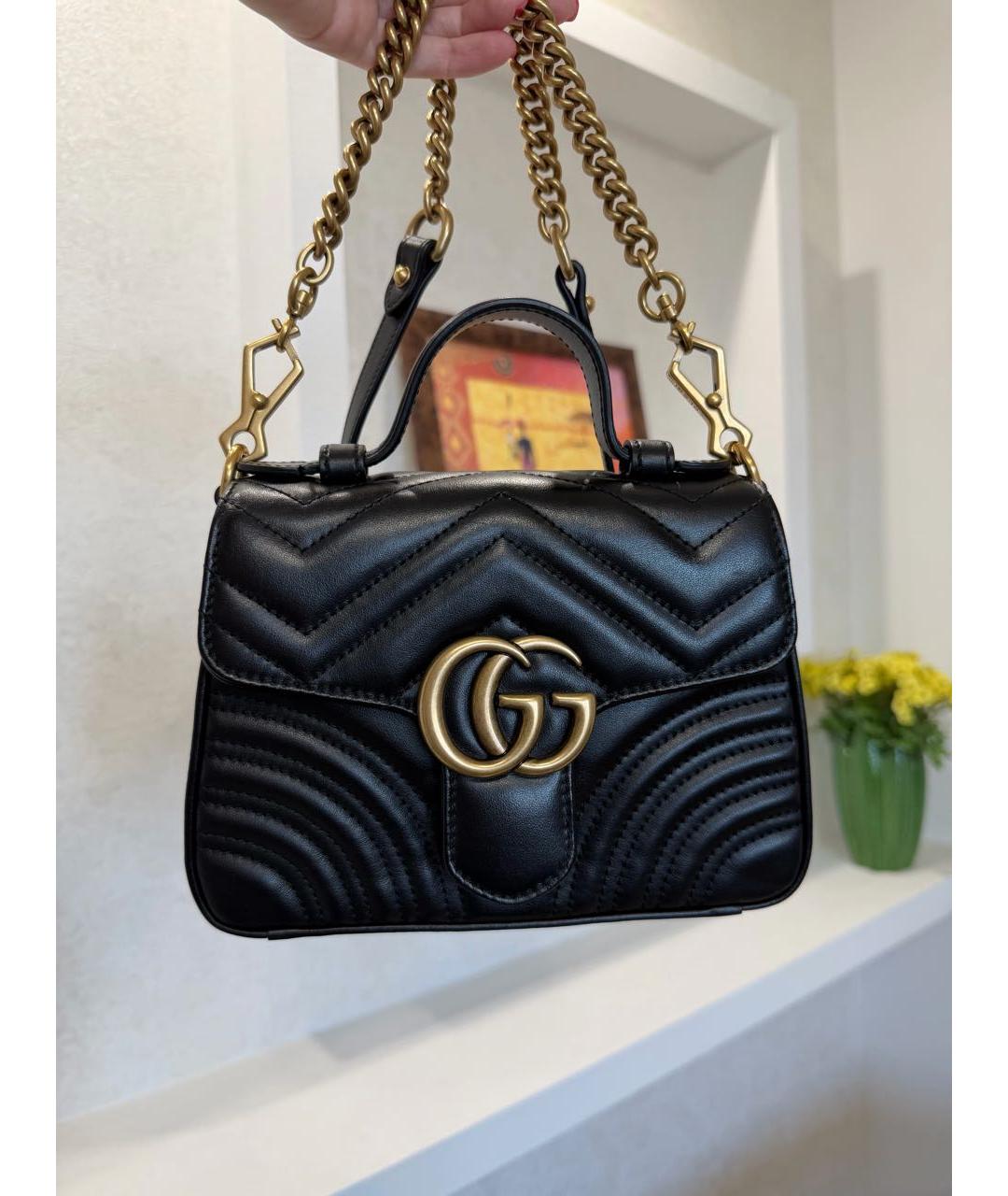 GUCCI Черная кожаная сумка через плечо, фото 7