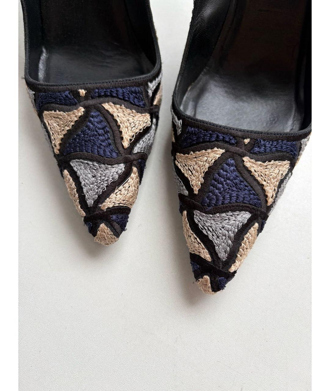 MANOLO BLAHNIK Синие текстильные туфли, фото 8