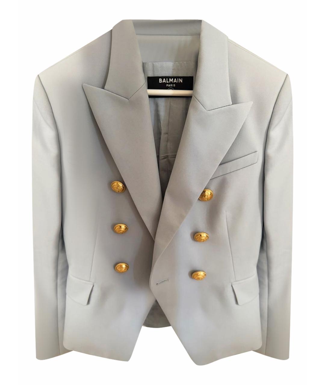 BALMAIN Голубой вискозный жакет/пиджак, фото 1