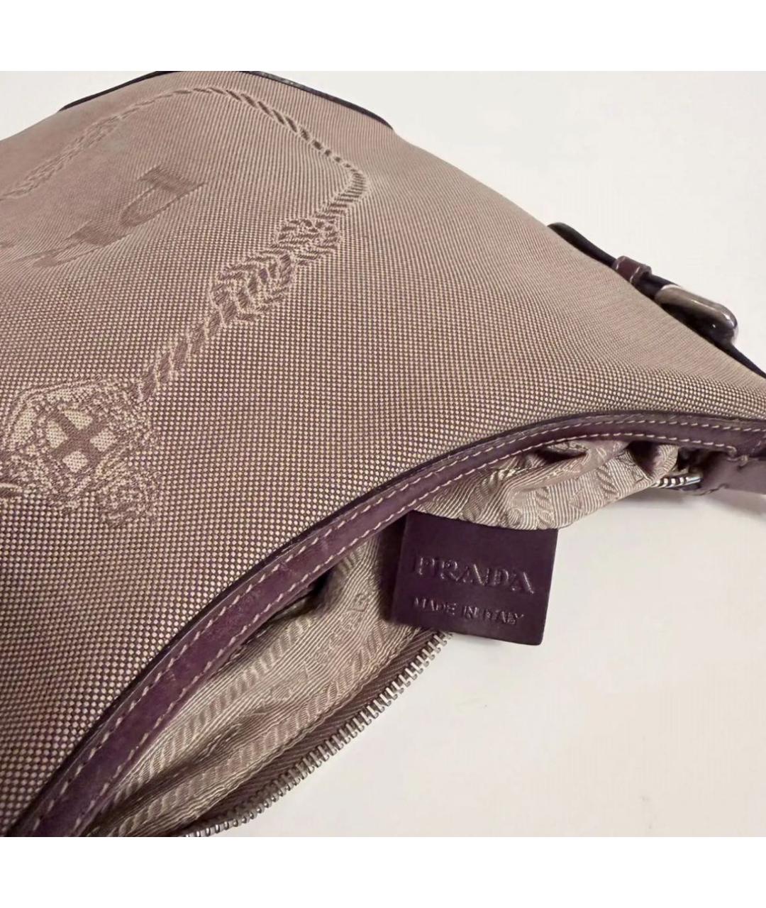 PRADA Бежевая тканевая сумка через плечо, фото 3