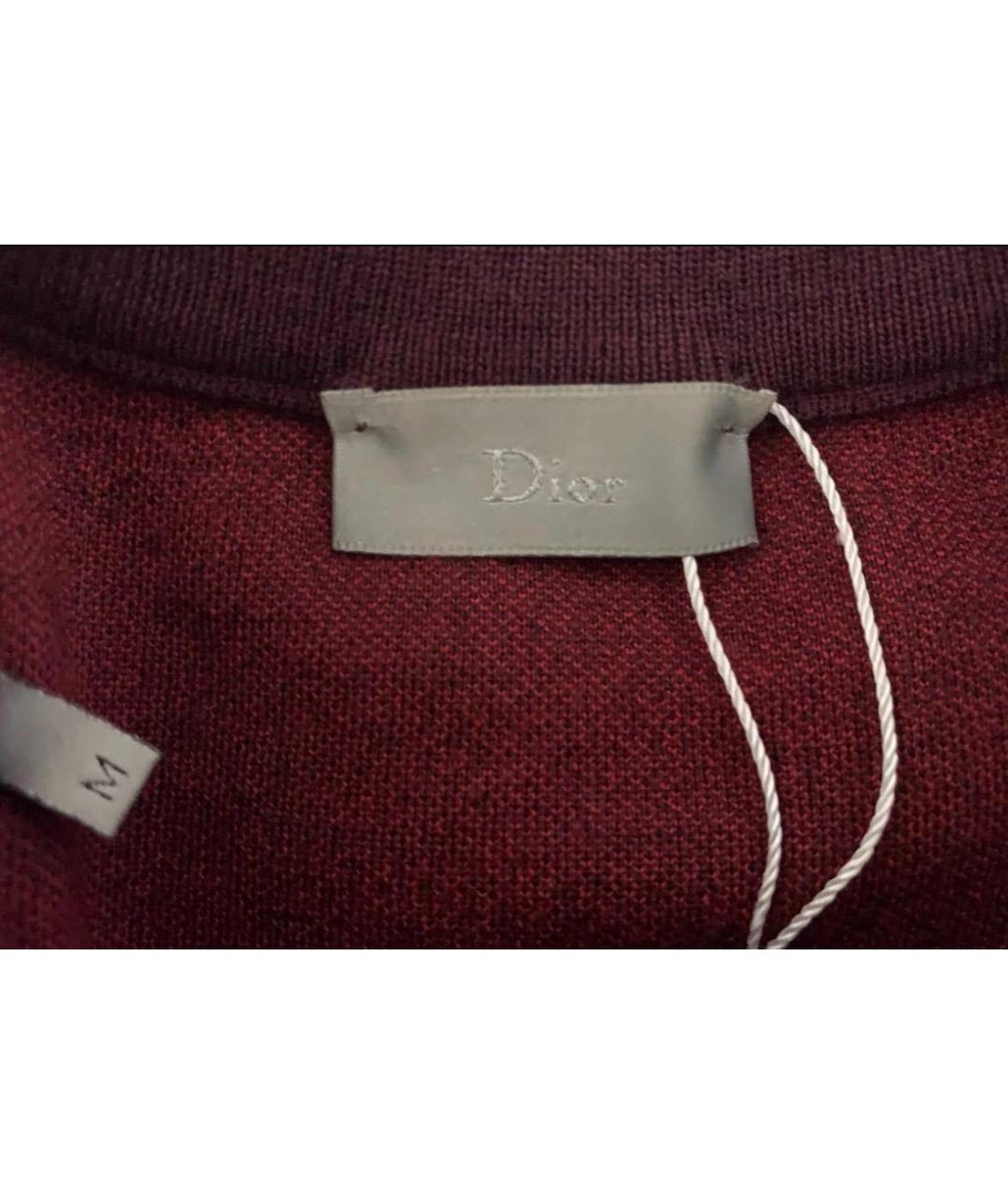 CHRISTIAN DIOR Бордовый шерстяной джемпер / свитер, фото 3