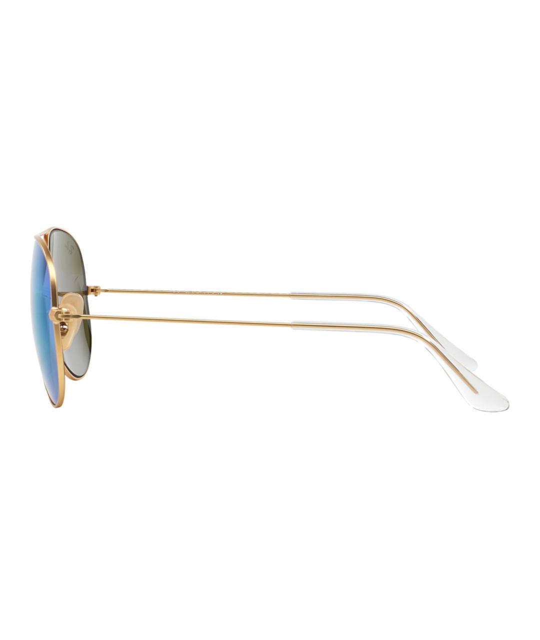 RAY BAN Золотые металлические солнцезащитные очки, фото 3