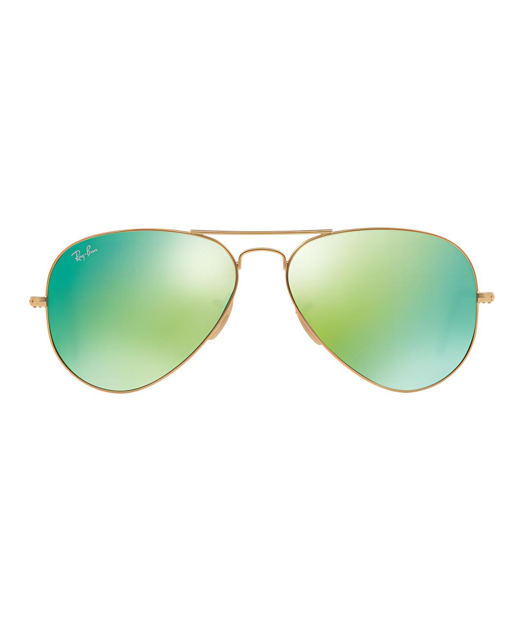 RAY BAN Золотые металлические солнцезащитные очки, фото 2