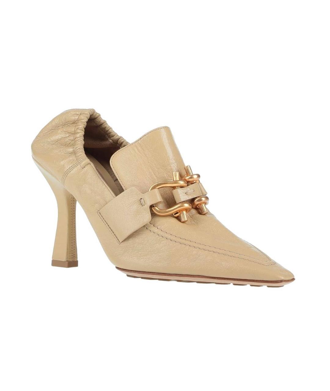 BOTTEGA VENETA Бежевые кожаные туфли, фото 2