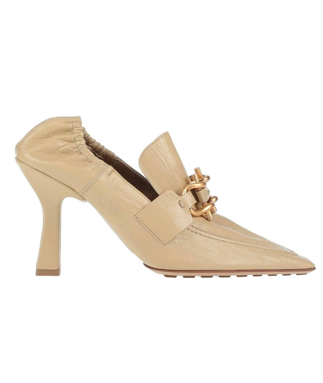 BOTTEGA VENETA Бежевые кожаные туфли, фото 5