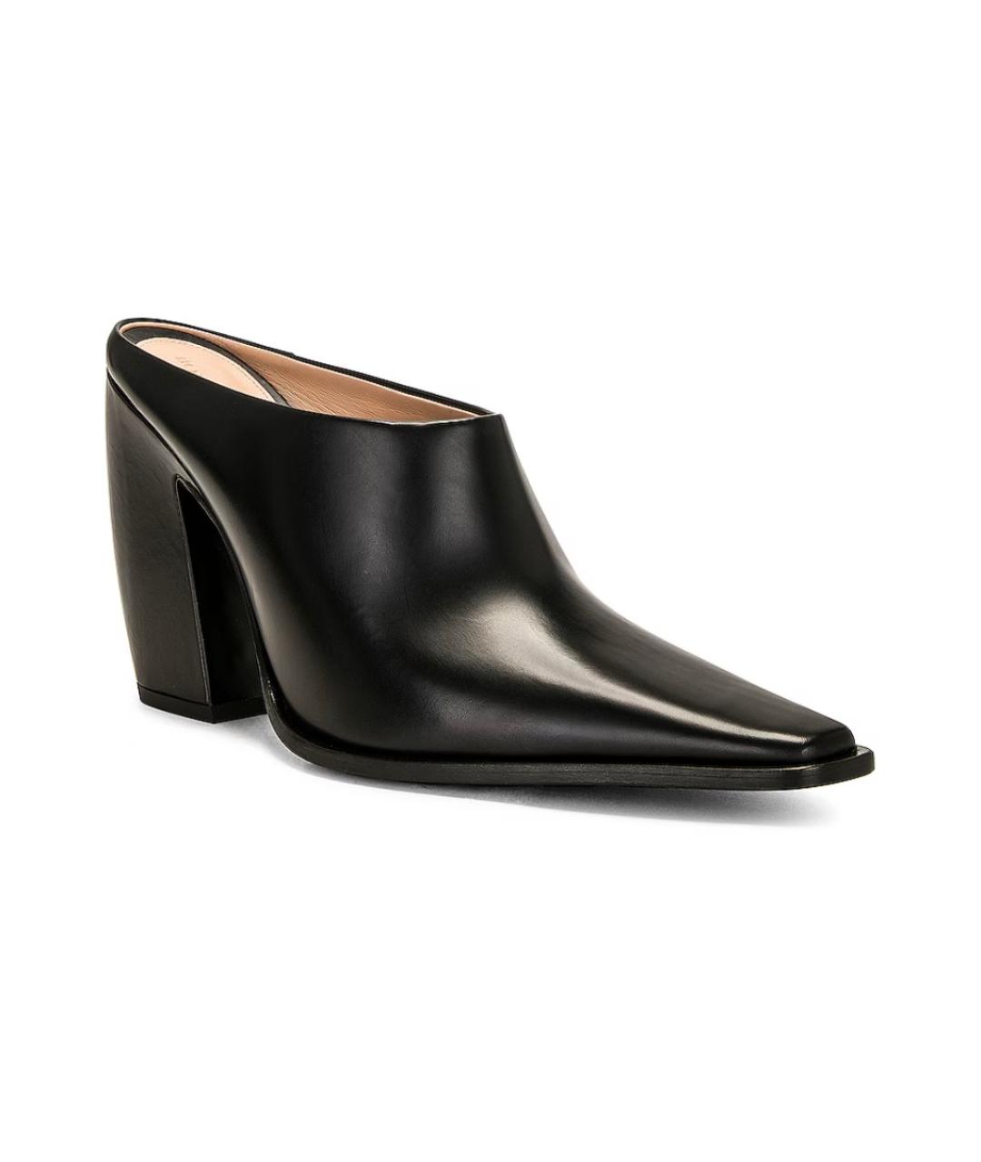 BOTTEGA VENETA Черные кожаные мюли, фото 2