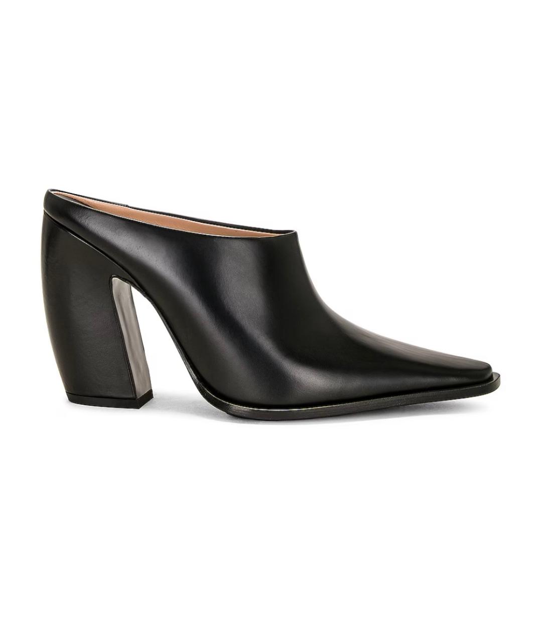 BOTTEGA VENETA Черные кожаные мюли, фото 6