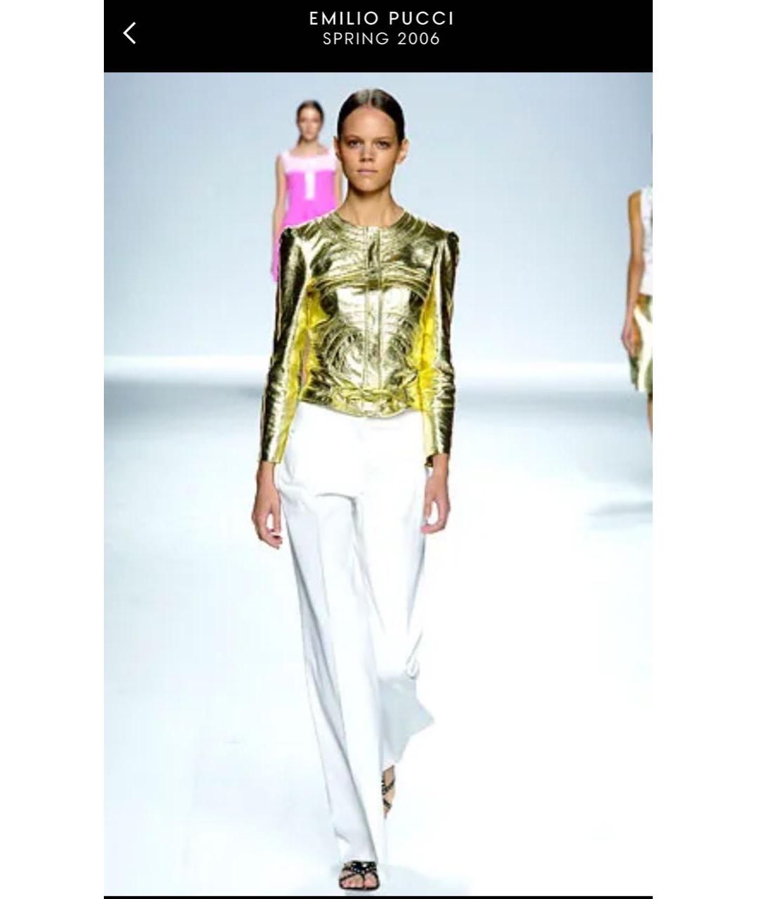 EMILIO PUCCI Золотая кожаная куртка, фото 3