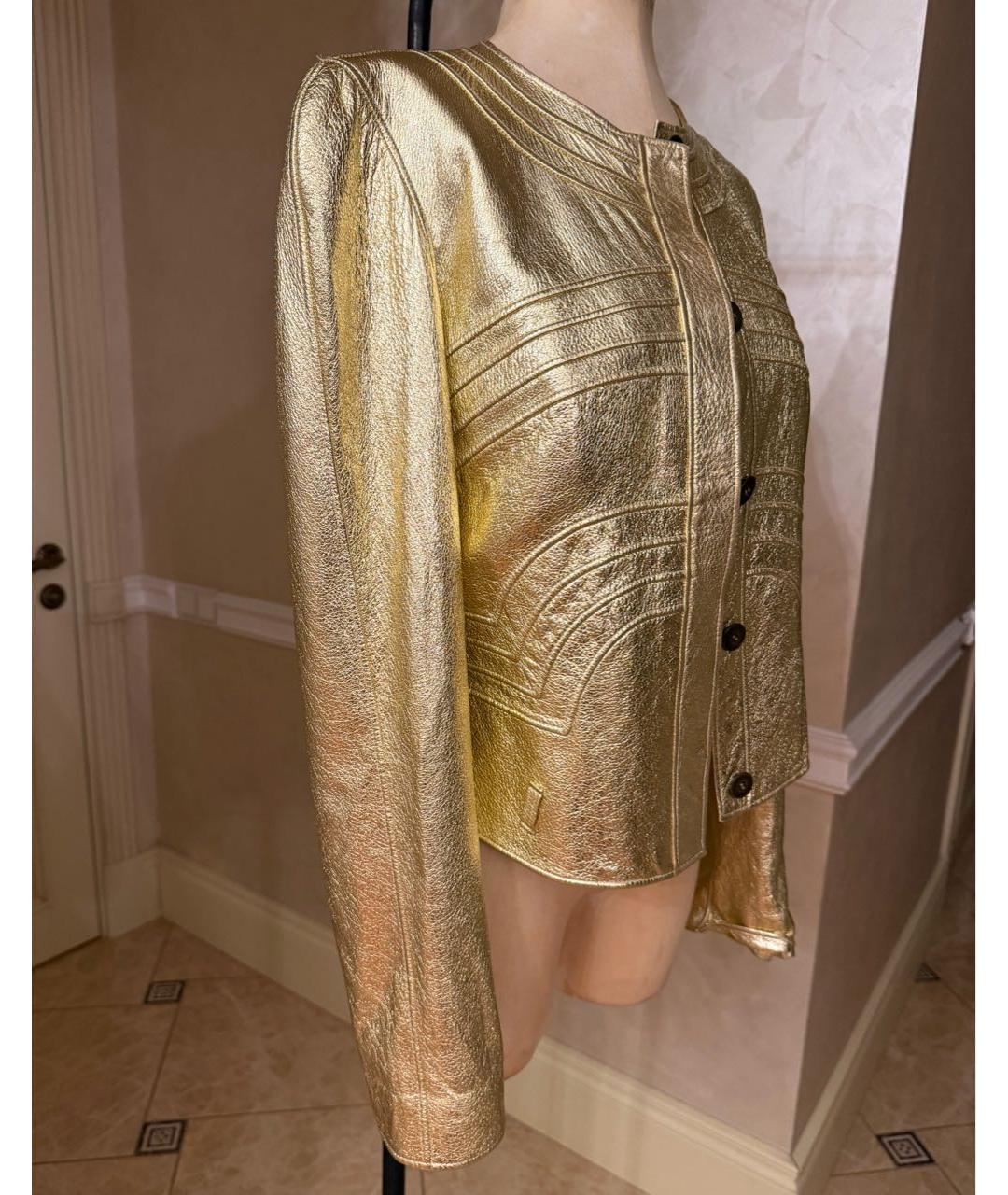 EMILIO PUCCI Золотая кожаная куртка, фото 5