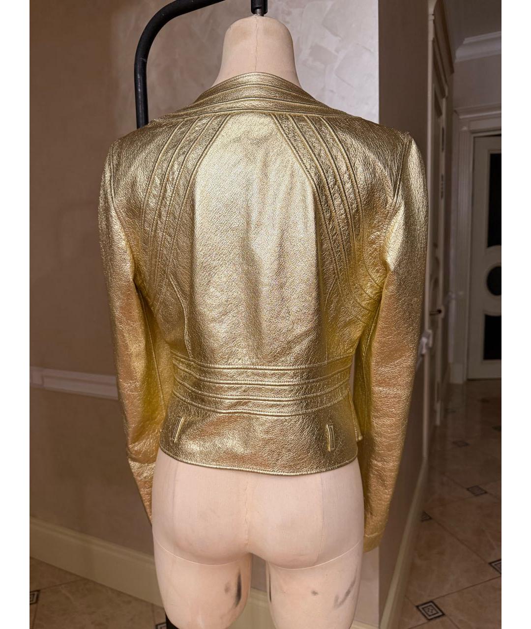 EMILIO PUCCI Золотая кожаная куртка, фото 2