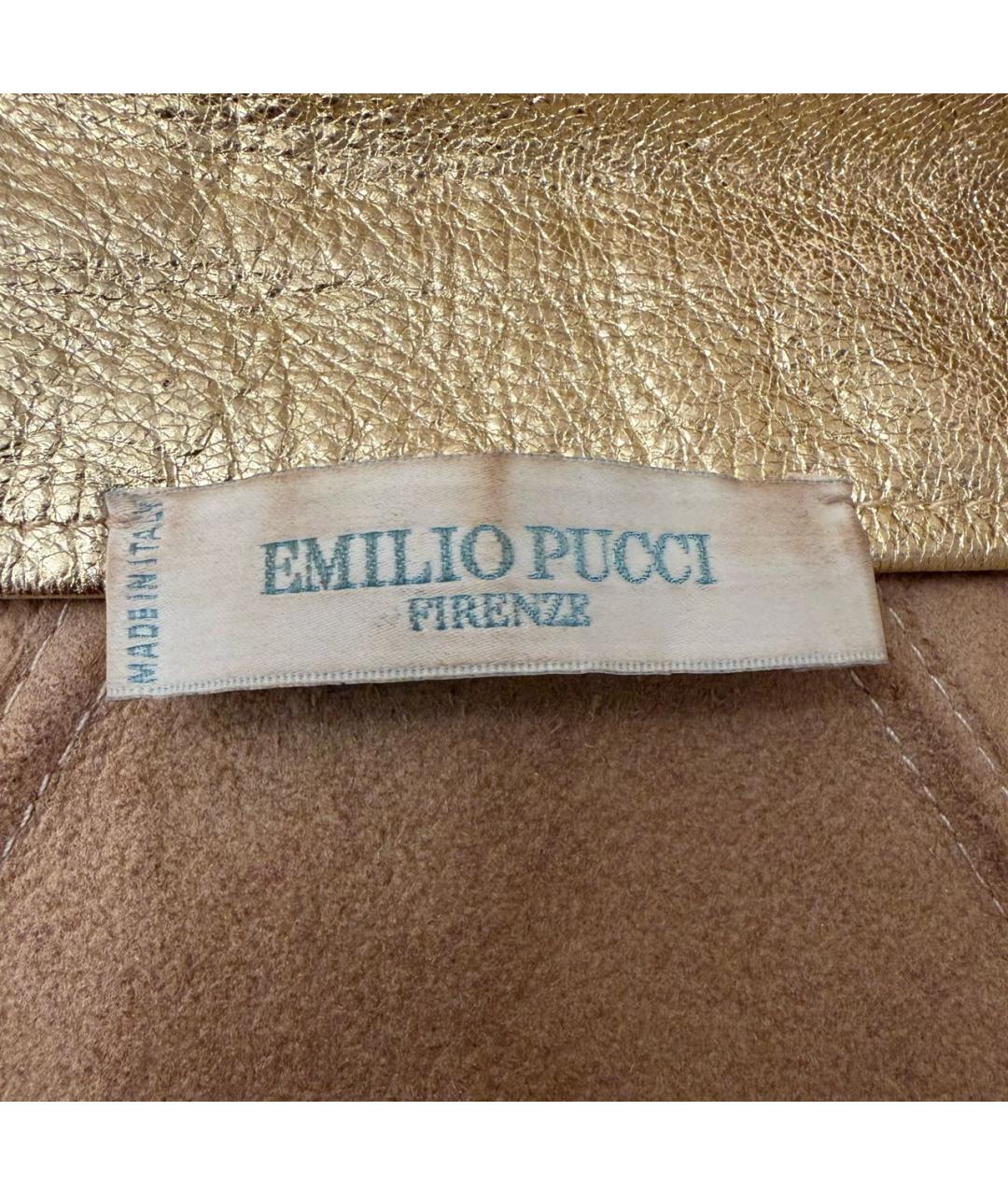 EMILIO PUCCI Золотая кожаная куртка, фото 4