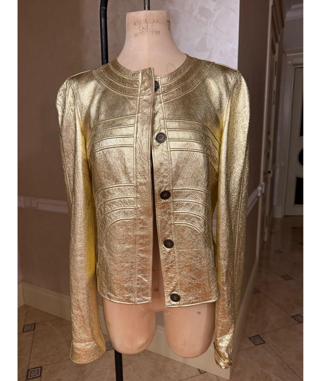 EMILIO PUCCI Золотая кожаная куртка, фото 9