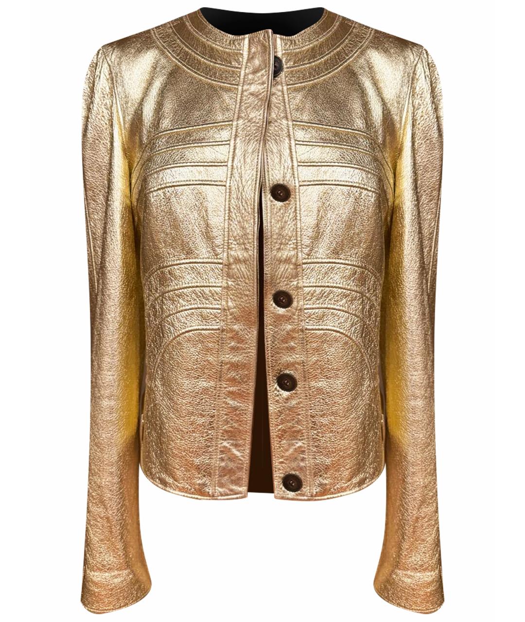 EMILIO PUCCI Золотая кожаная куртка, фото 1