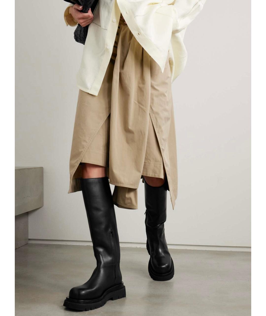 BOTTEGA VENETA Черные кожаные сапоги, фото 2