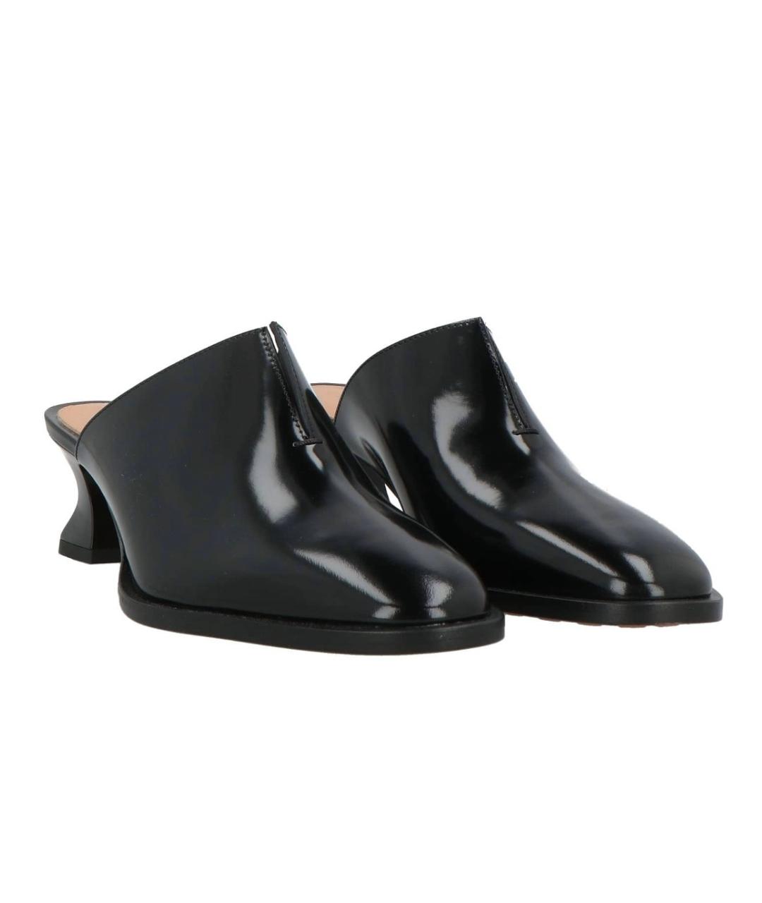 BOTTEGA VENETA Черные кожаные мюли, фото 2