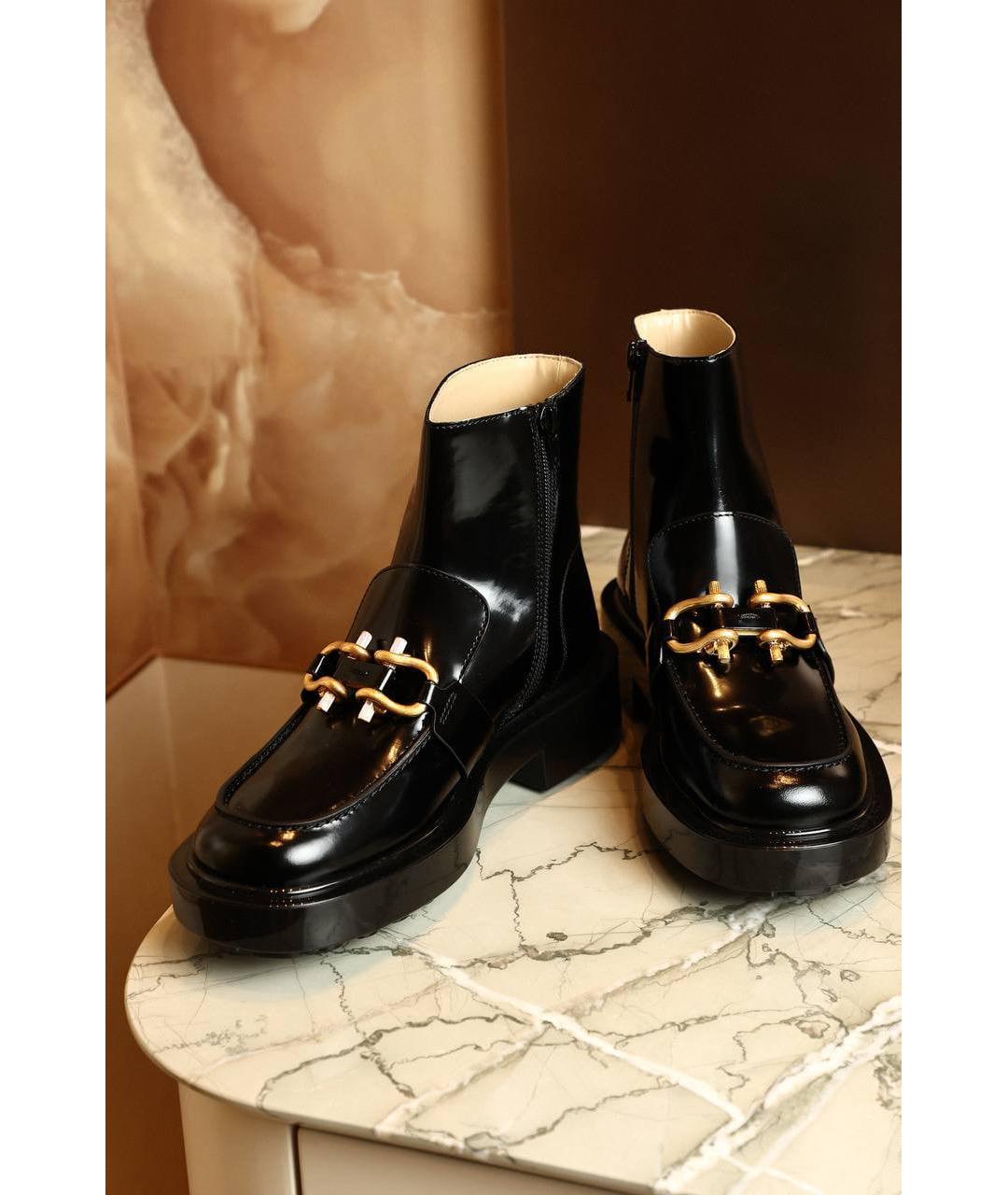 BOTTEGA VENETA Черные кожаные ботинки, фото 4