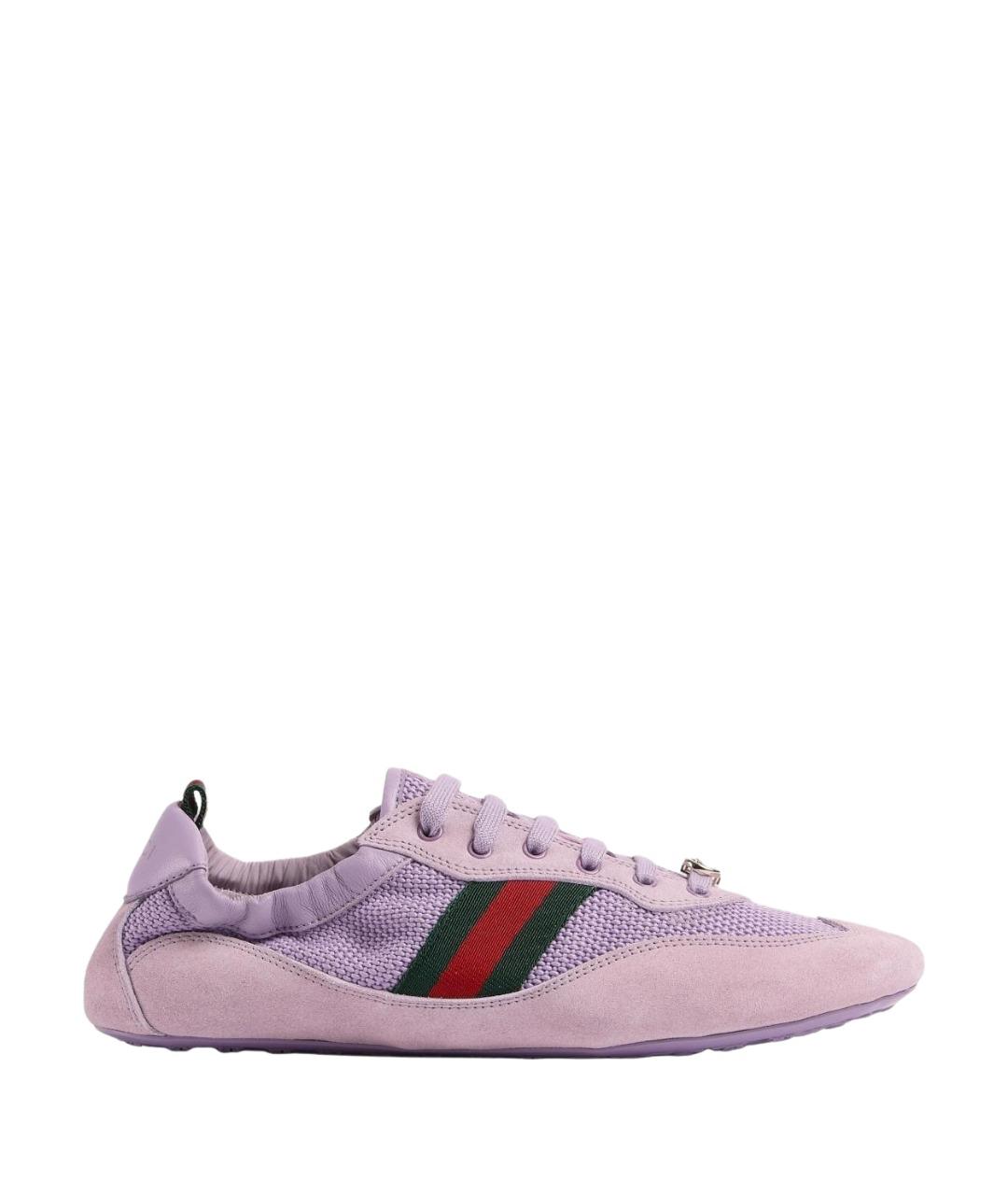 GUCCI Фиолетовые замшевые кроссовки, фото 1