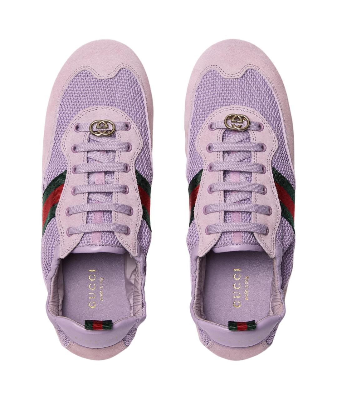 GUCCI Фиолетовые замшевые кроссовки, фото 4