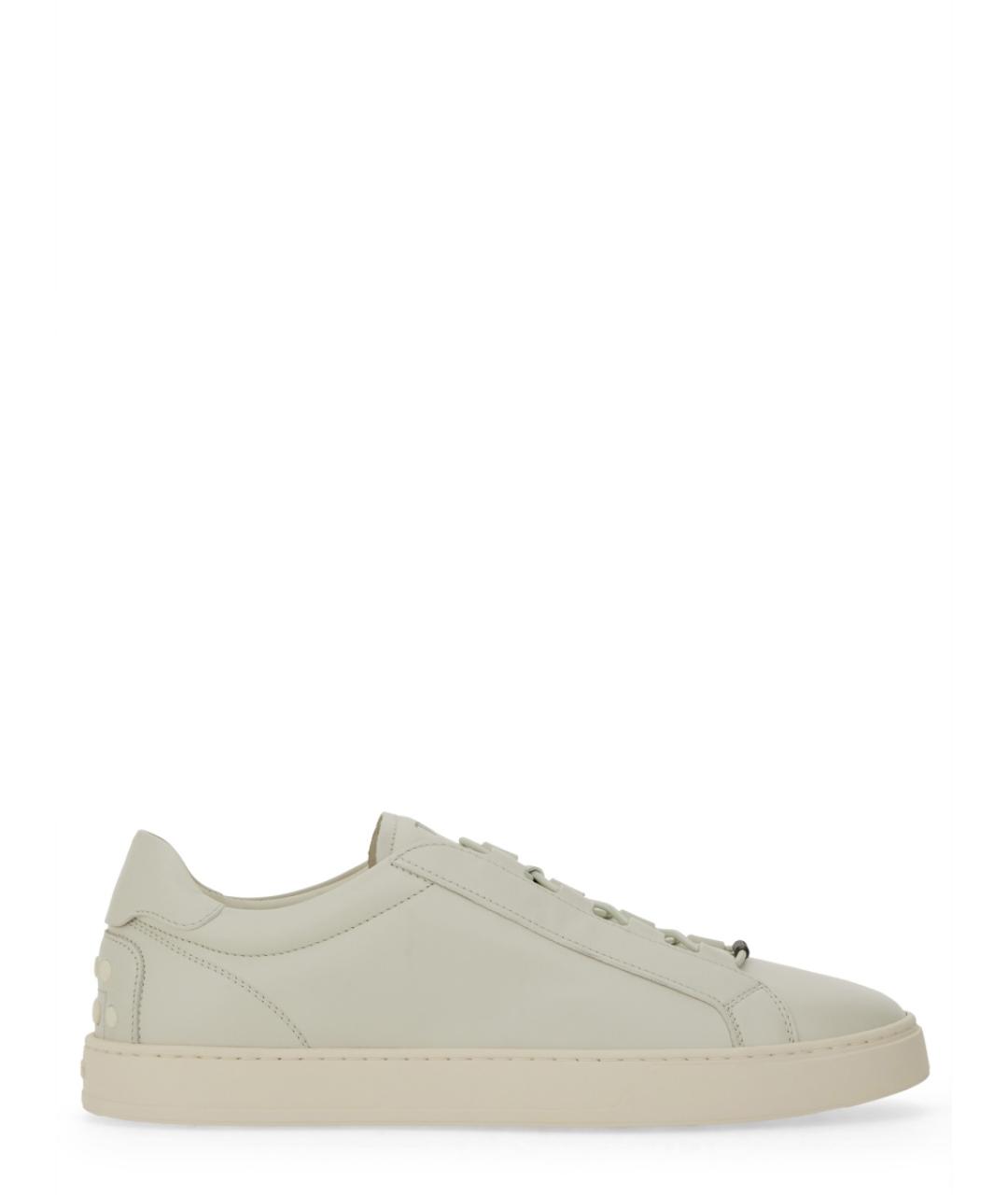 TOD'S Белые кожаные низкие кроссовки / кеды, фото 1