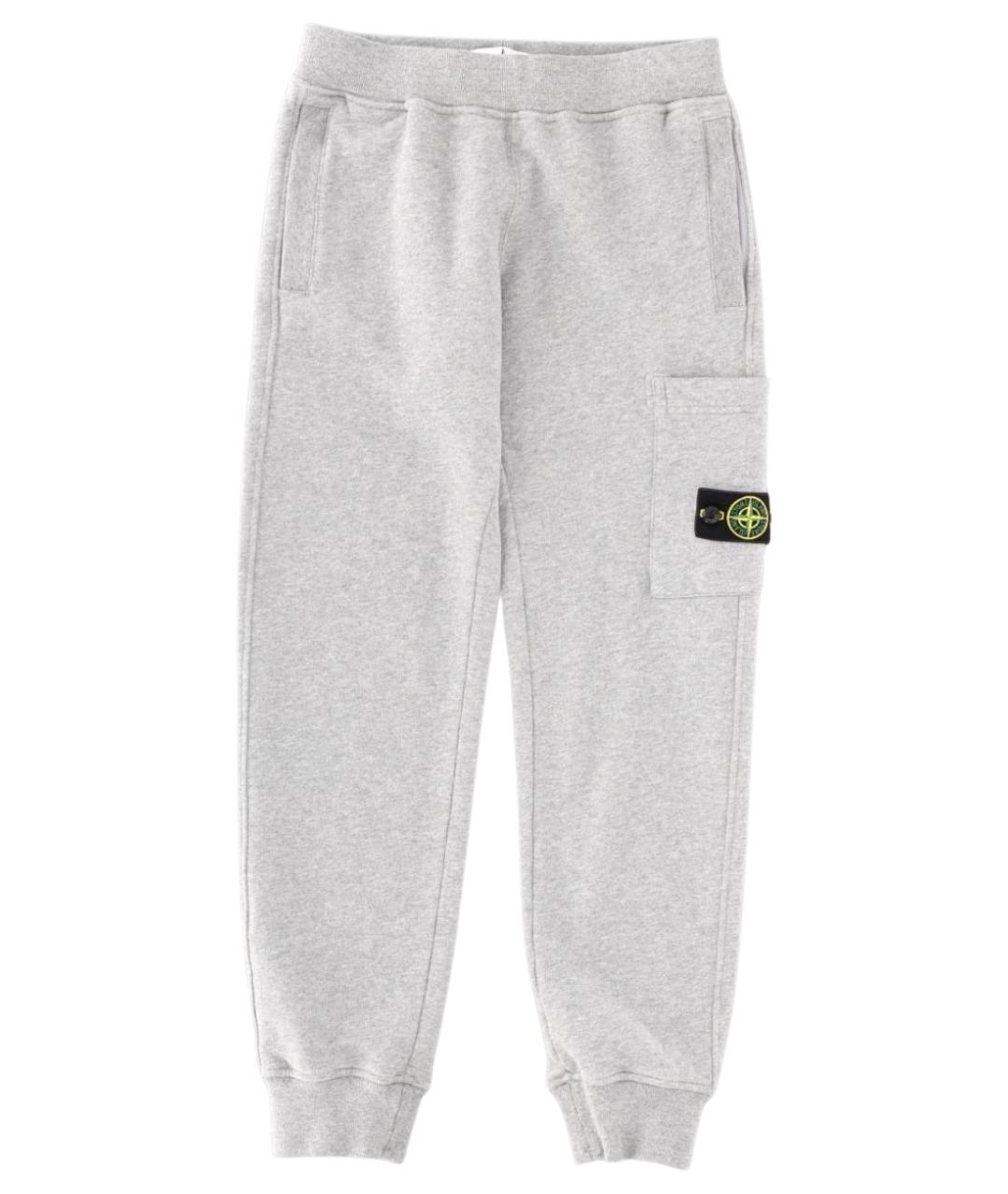 STONE ISLAND Серые хлопковые брюки и шорты, фото 1