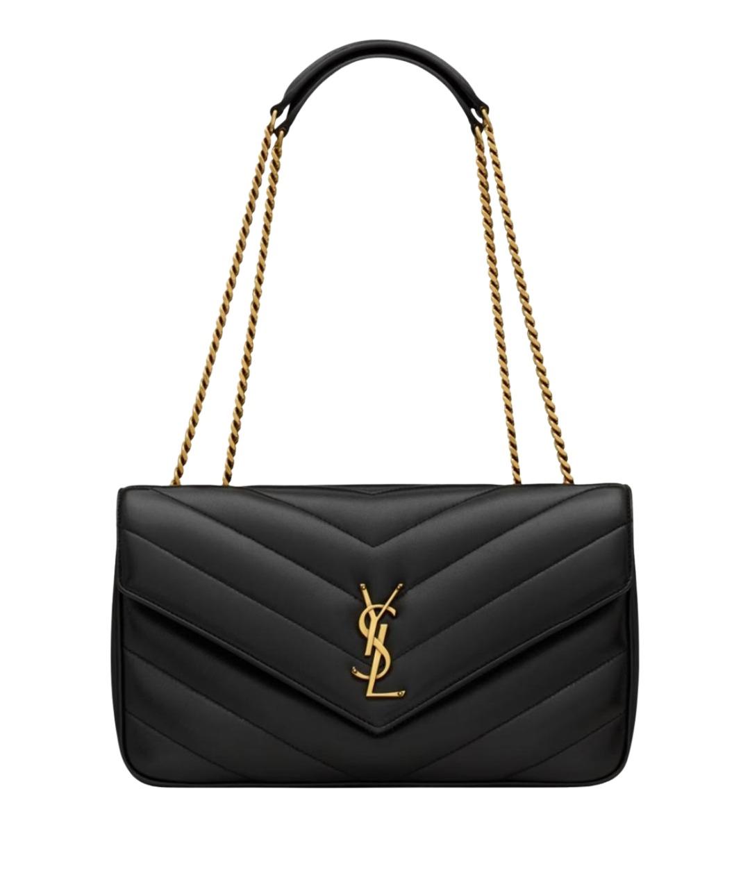 SAINT LAURENT Черная кожаная сумка через плечо, фото 1