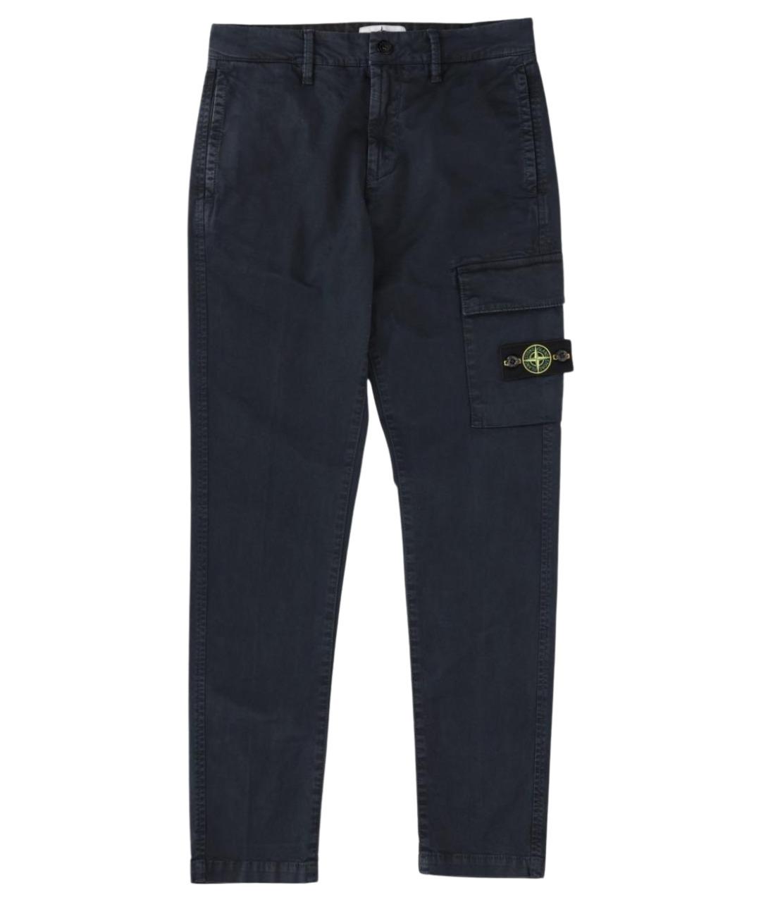 STONE ISLAND Темно-синие хлопковые брюки и шорты, фото 1