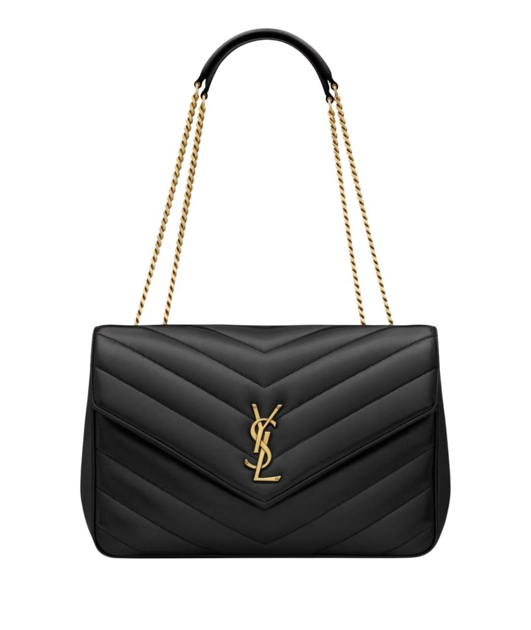 SAINT LAURENT Черная кожаная сумка через плечо, фото 1