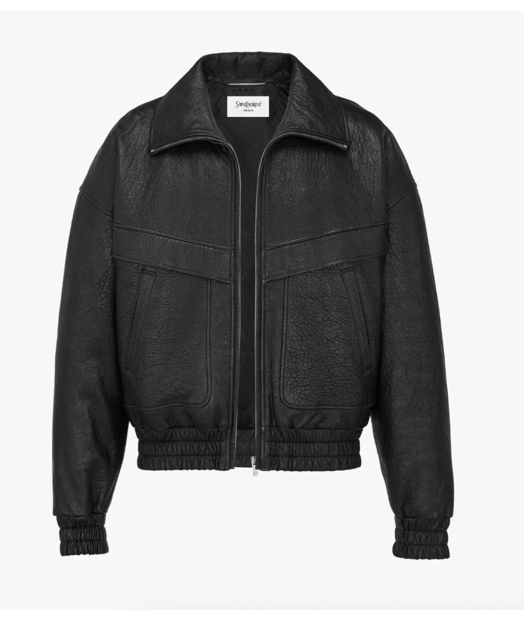 SAINT LAURENT Черная кожаная куртка, фото 2