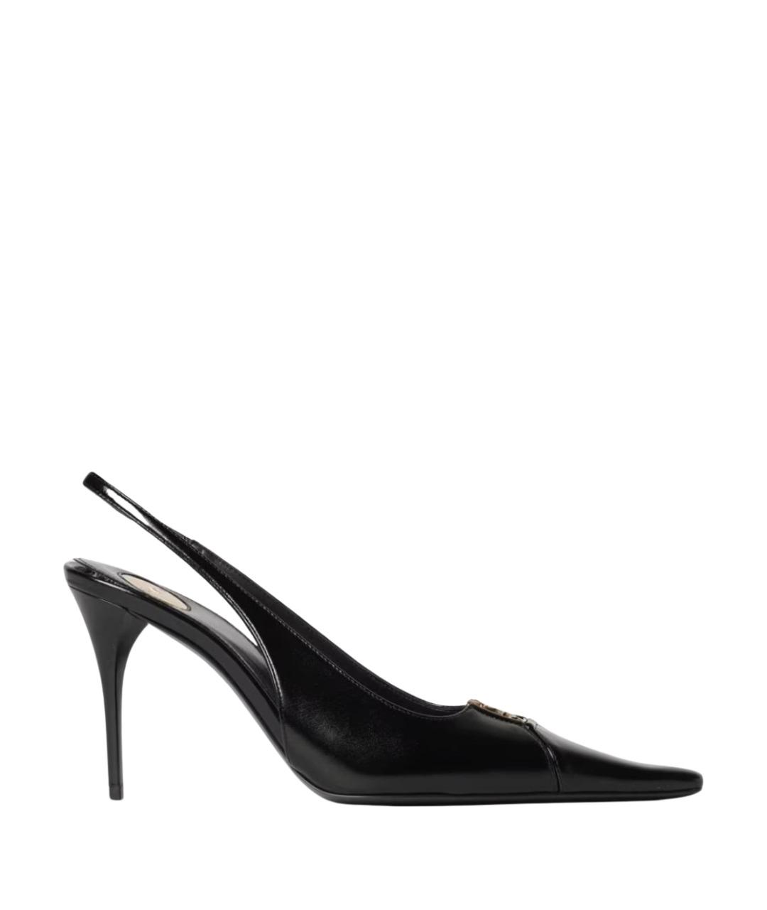 SAINT LAURENT Черные кожаные туфли, фото 1