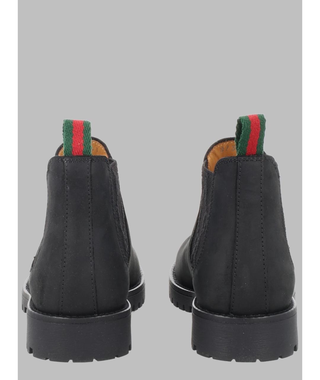 GUCCI Черные кожаные ботинки, фото 3