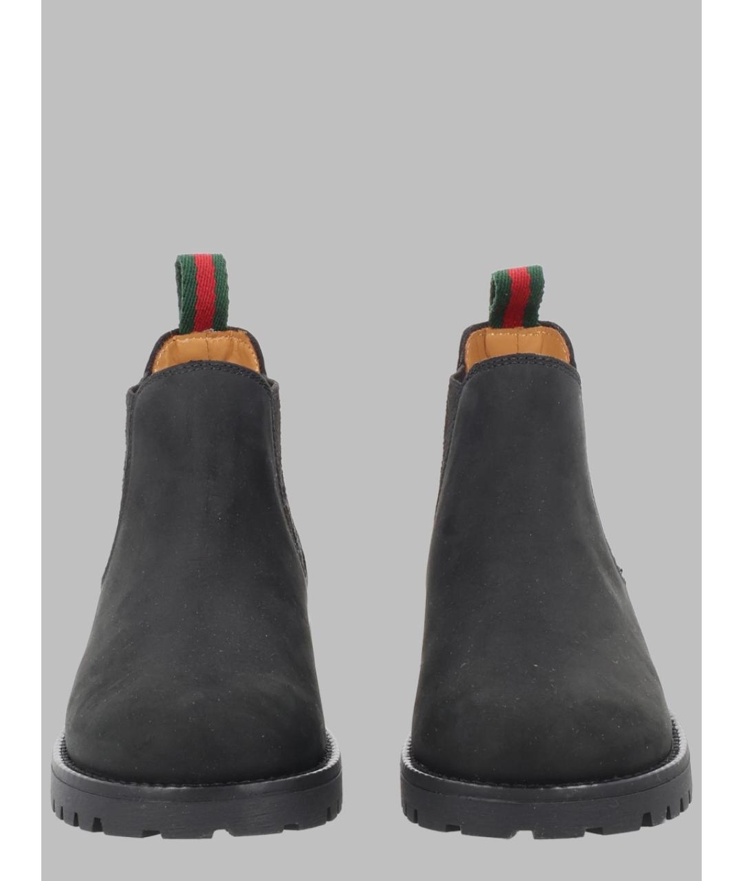 GUCCI Черные кожаные ботинки, фото 2