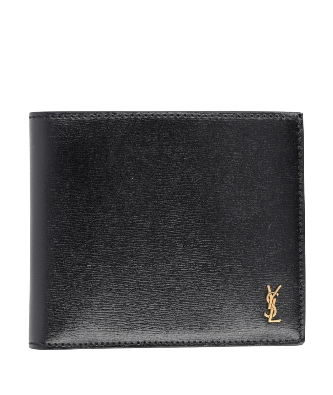 SAINT LAURENT Черный кожаный кошелек, фото 1