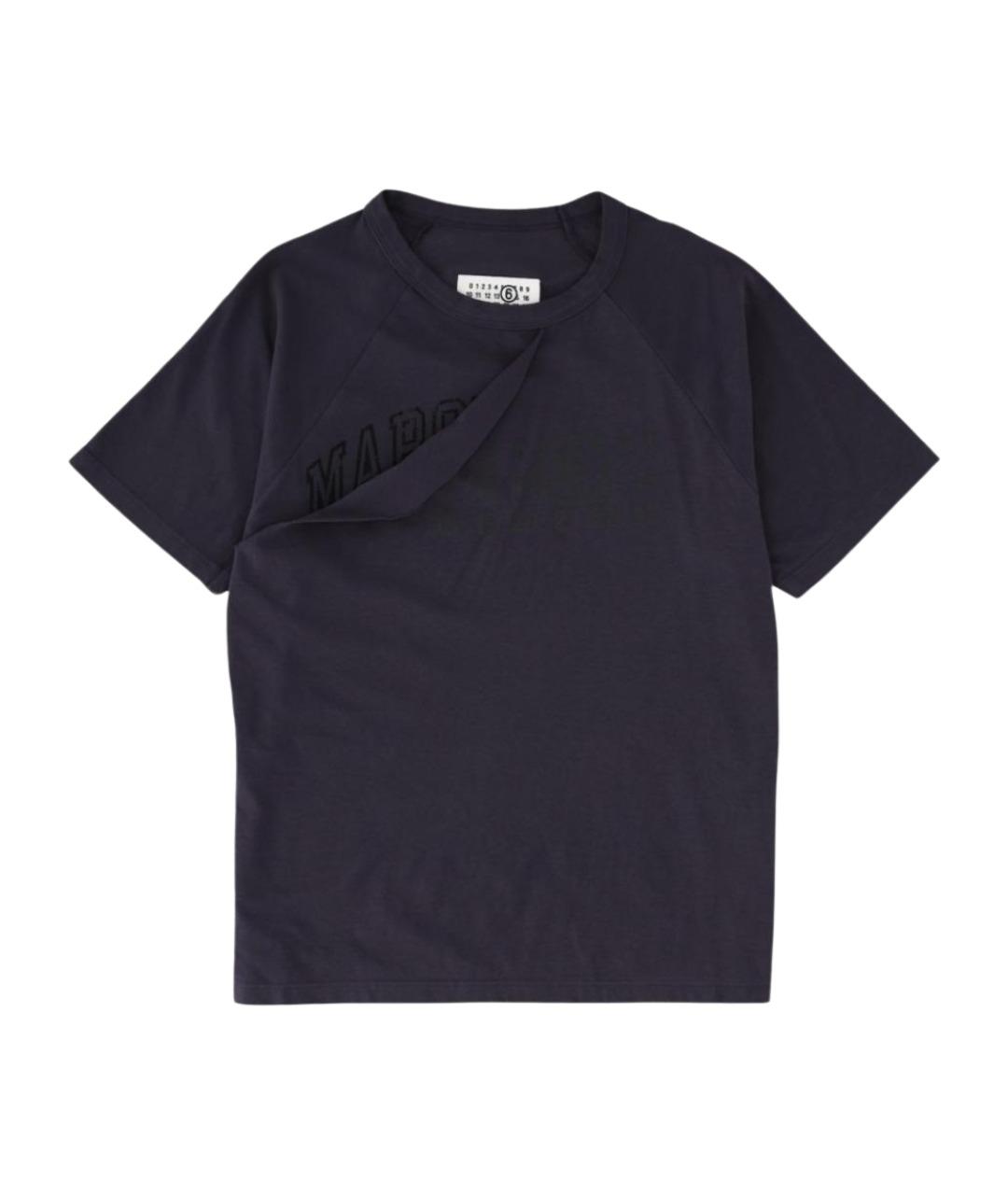 MM6 MAISON MARGIELA Синяя хлопковая футболка, фото 1