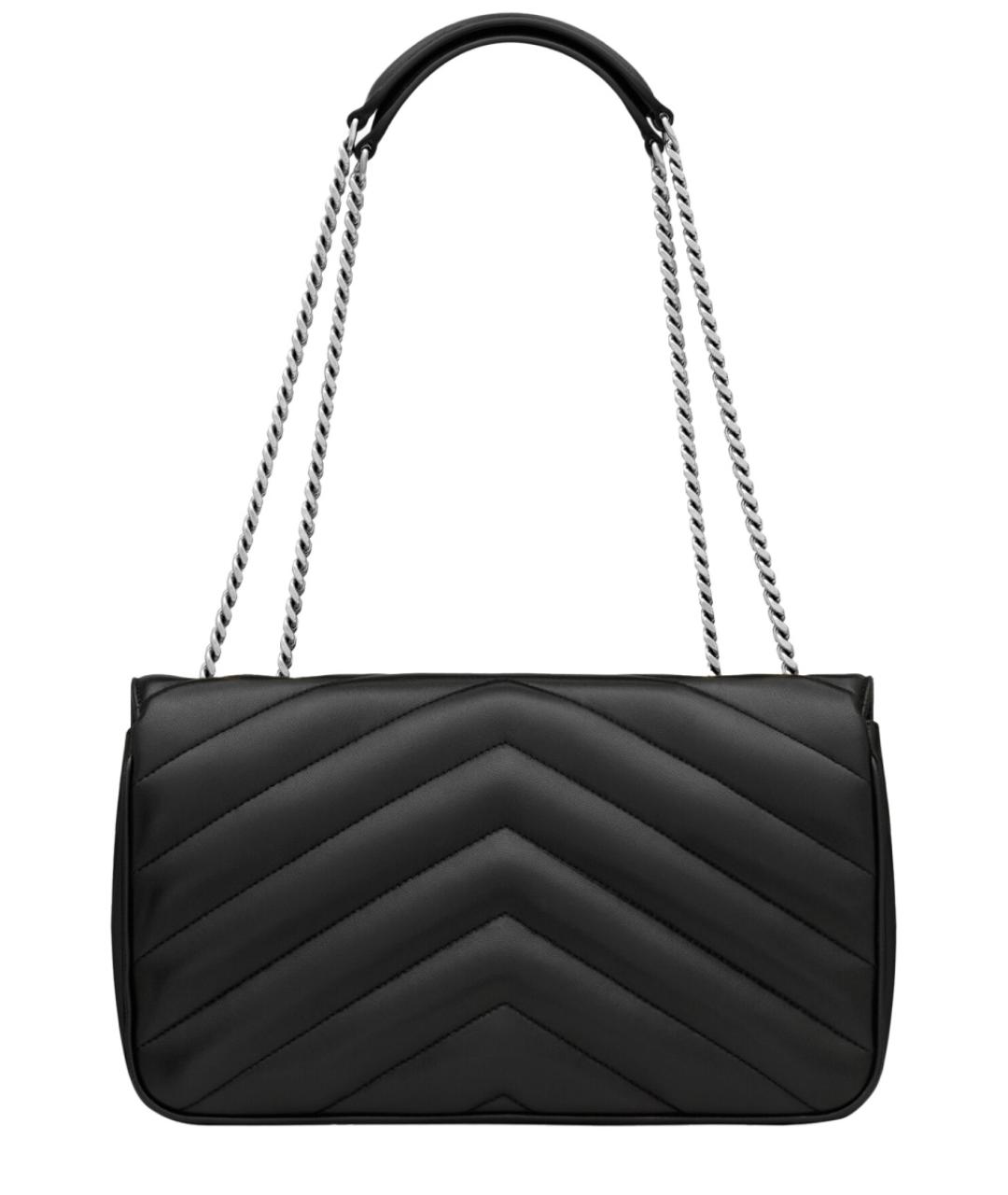 SAINT LAURENT Черная кожаная сумка через плечо, фото 2
