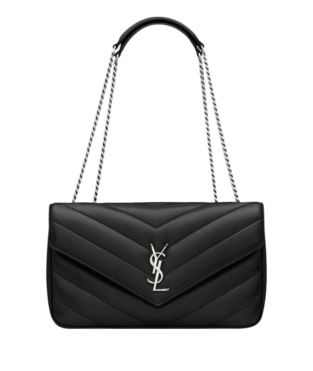 SAINT LAURENT Черная кожаная сумка через плечо, фото 1