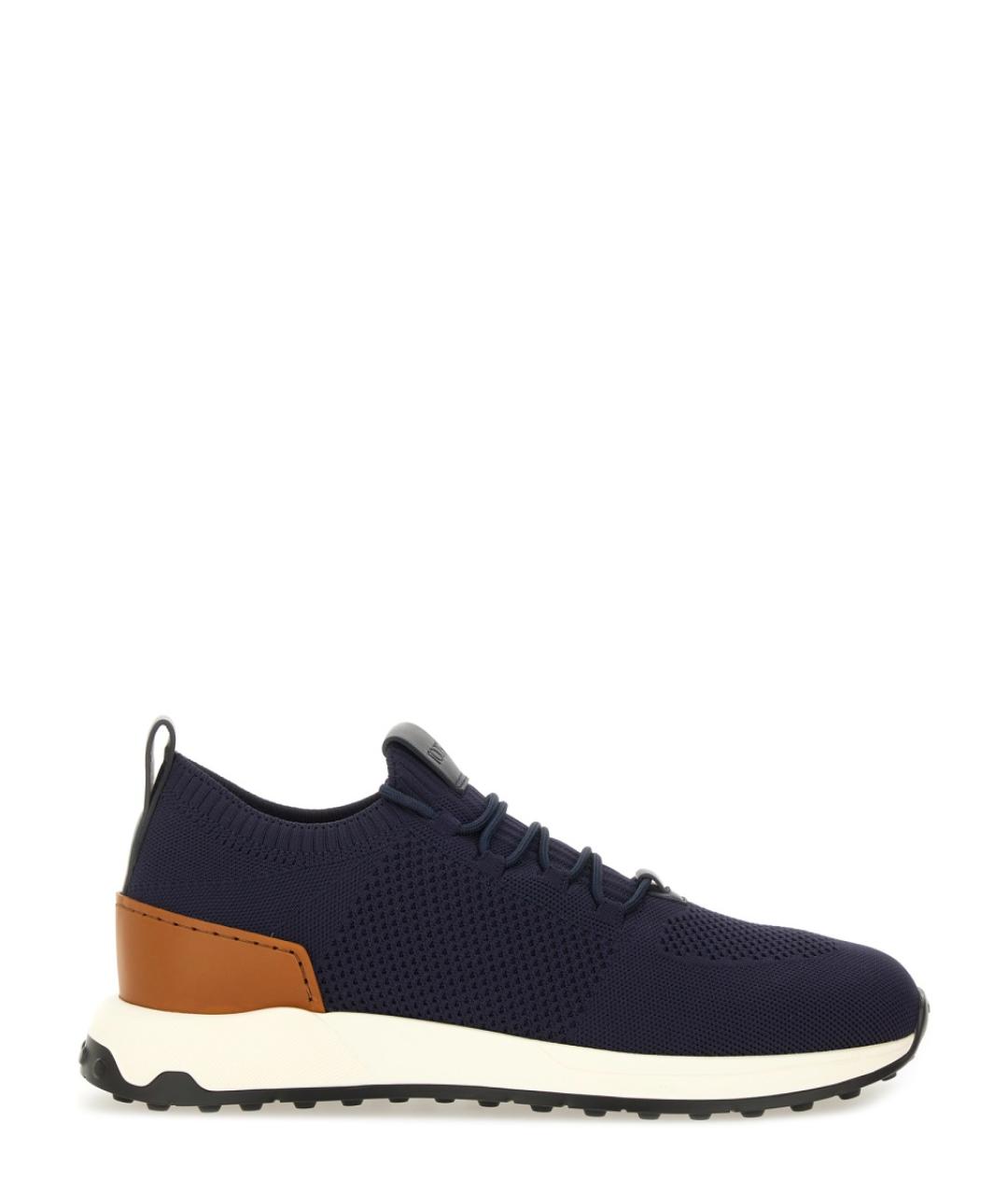 TOD'S Синие текстильные низкие кроссовки / кеды, фото 1