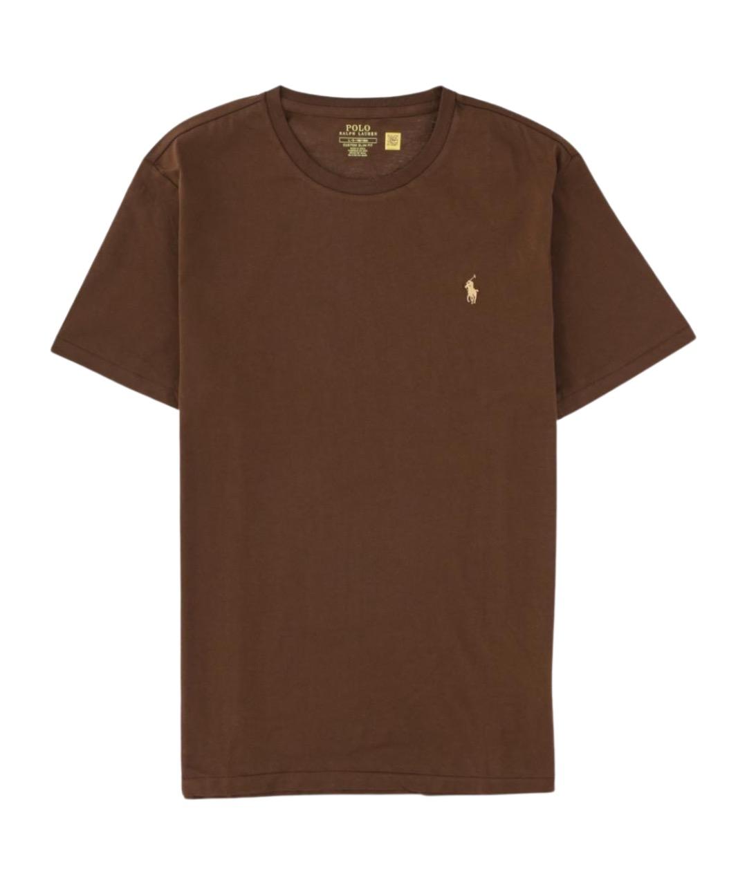 POLO RALPH LAUREN Коричневая хлопковая футболка, фото 1