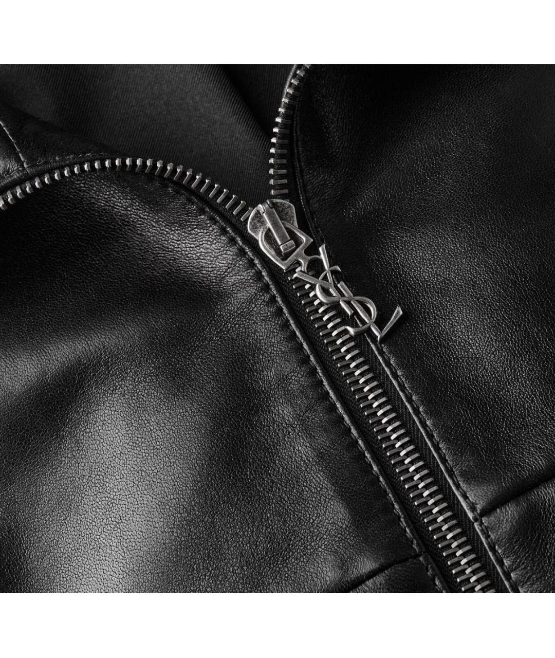 SAINT LAURENT Черная кожаная куртка, фото 4