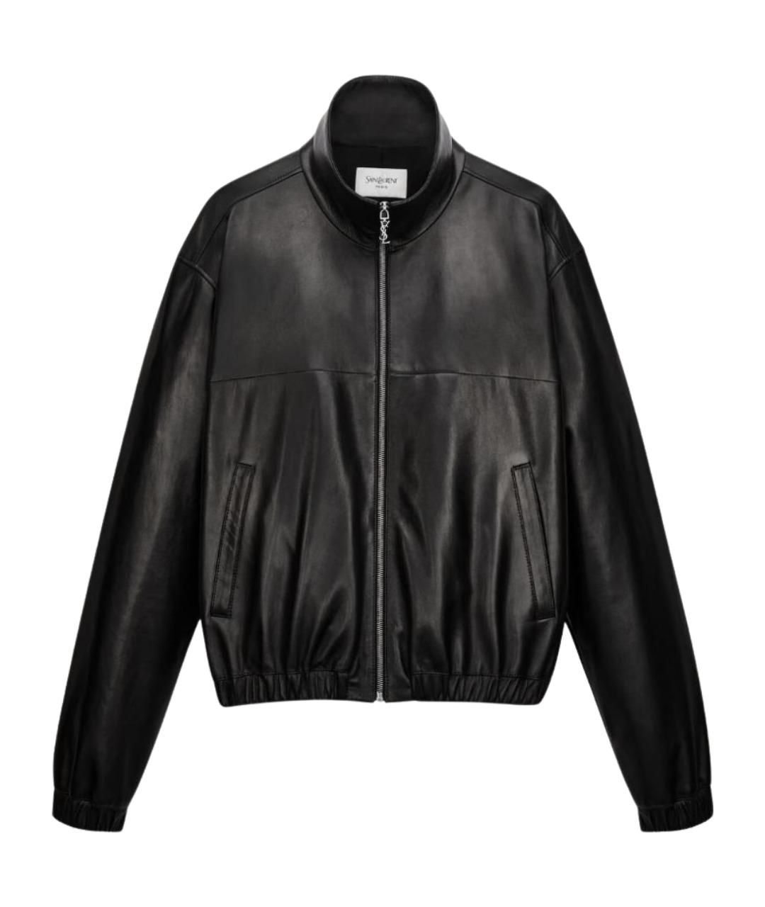 SAINT LAURENT Черная кожаная куртка, фото 1