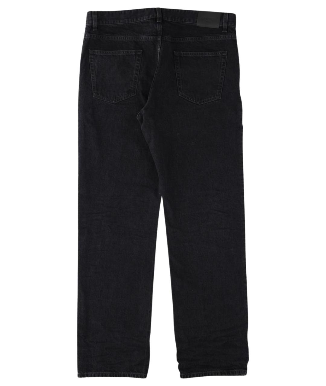 SAINT LAURENT Черные хлопковые прямые джинсы, фото 2
