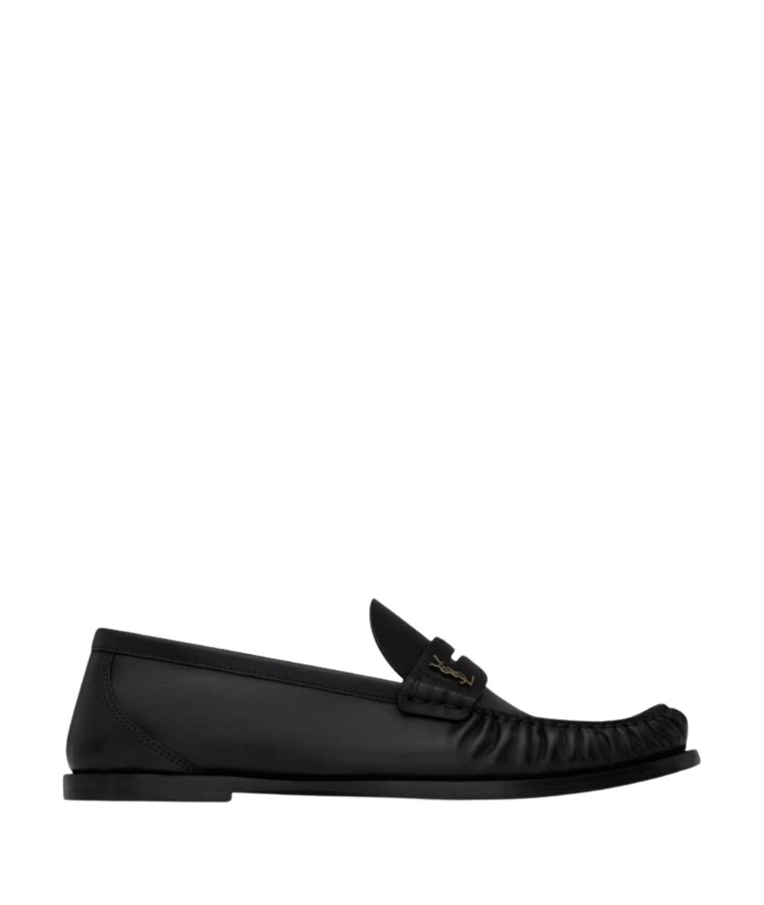 SAINT LAURENT Черные кожаные лоферы, фото 1